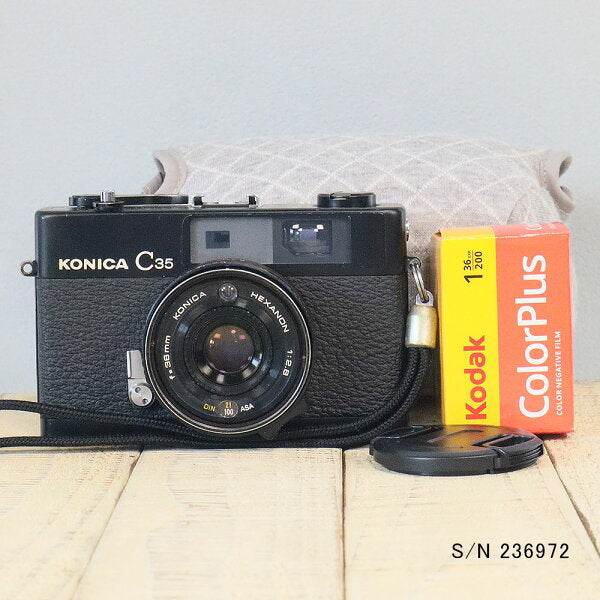 Japanese Vintage Camera | [Refurbished] [With warranty] Konica KONICA C35 Black S/N 236972 (Set with case and film) Film camera Film camera [Used]