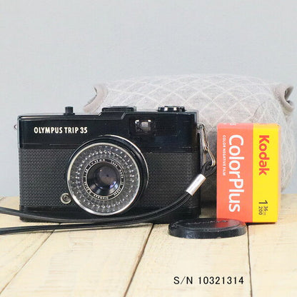 Japanese Vintage Camera | [Refurbished] [With warranty] Olympus OLYMPUS TRIP 35 Black S/N 489650 (Set with case and film) Film camera Film camera [Used]