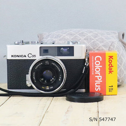 Japanese Vintage Camera | [Refurbished] [With warranty] Konica KONICA C35 Early model S/N 547747 (Set with case and film) Film camera Film camera [Used]