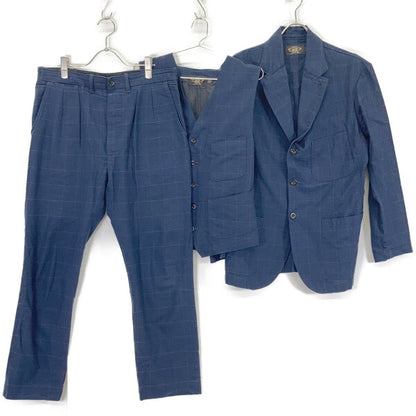 RRL Double R L Navy Cotton x Wool x Linen 3P Setup Suit Setup M 32x30 Navy Men's