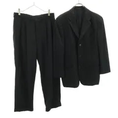 Emporio Armani Emporio Armani 90s Made in Italy Old Striped Suit Top and Bottom Setup 46 Black Men's Old Clothing