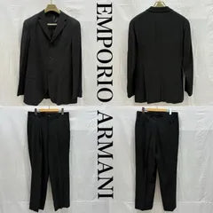 Emporio Armani 3 Button Rayon Nylon Wool Stretch Tailored Jacket 2 Tuck Slacks Setup Suit Men's 50 ISItems 50156851