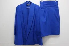 Guido Pasquali ALPHA CUBIC Setup Suit Bubble Period Vintage Made in Japan Silk Blend Size 42 Blue 4-N117/1/060