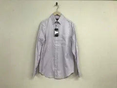New Unused Authentic Emporio Armani Cotton Logo Embroidery Dress Long Sleeve Shirt Men's Surf American Casual Work Military Street Skater Business Suit Mode Golf Dress L Blue Purple 41/16 Made in Tunisia