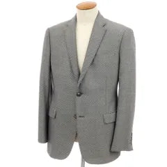 Emporio Armani M LINE Rayon Wool Polyester Check Tailored Jacket Gray x Black