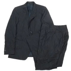 EMPORIO ARMANI Emporio Armani Striped Suit Setup Tailored Jacket Slacks Pants 50 Black Men's Old Clothes Used
