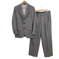 Like new 24SS GIORGIO ARMANI ROYAL Glen Check Tailored Jacket Wide Slacks Suit 48R Beige Men's Old Clothes Used USED