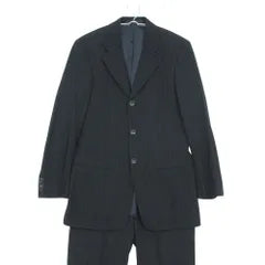 Good Condition ARMANI COLLEZIONI Armani Rezzoni Suit Setup Notch Lapel 3B Jacket Slacks Pants Striped Pattern Navy 46 [M] Men's [Used]