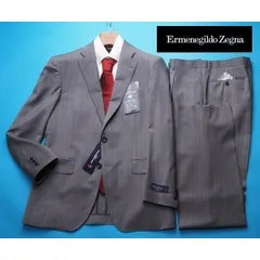 New 173,000 yen Available at major department stores Spring/summer "Ermenegildo Zegna TRAVELER Italian Fabric" 100% Wool Striped Suit A7 Gray (G) 1571261