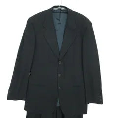 GIORGIO ARMANI Setup Suit Tailored Jacket Blazer Slacks Pants Center Press 2 Tuck Zip Fly Made in Italy Navy 48 [L] Men's [Used]
