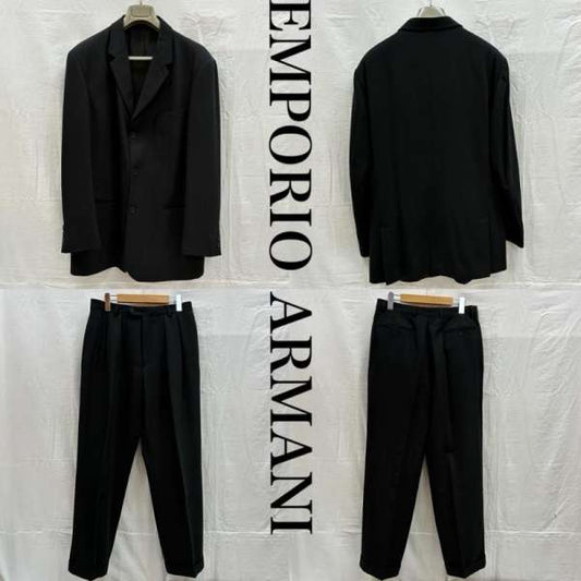 Emporio Armani 3 Button Wool Tailored Jacket 2 Tuck Slacks Setup Suit Made in Italy Men's 50 ISItems 50156843