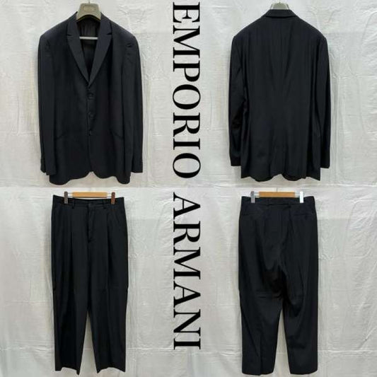 Emporio Armani 3 Button Nylon Wool Tailored Jacket 1 Tuck Slacks Setup Suit Made in Italy Glossy Men's 50 ISItems 50156845
