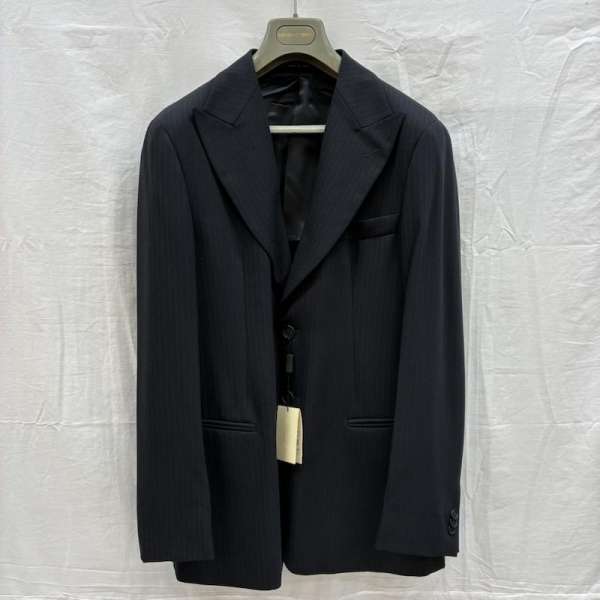 Emporio Armani 2 Button Nylon Wool Tailored Jacket Slacks Setup Suit Made in Italy Striped Men's 50 ISItems [Old Clothing] 50156847