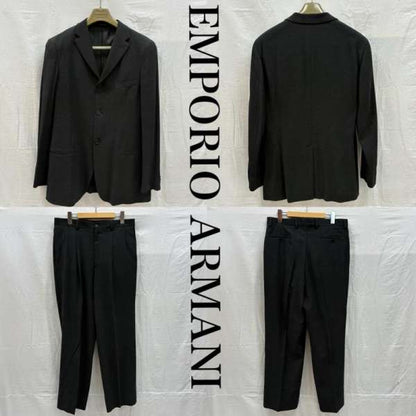 Emporio Armani 3 Button Rayon Nylon Wool Stretch Tailored Jacket 2 Tuck Slacks Setup Suit Men's 50 ISItems 50156851