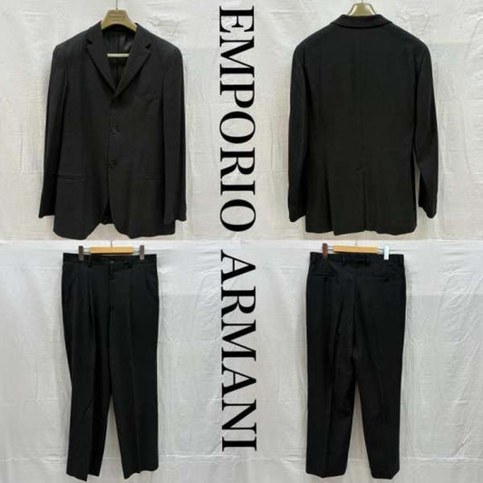 Emporio Armani 3 Button Rayon Nylon Wool Stretch Tailored Jacket 2 Tuck Slacks Setup Suit Men's 50 ISItems 50156851