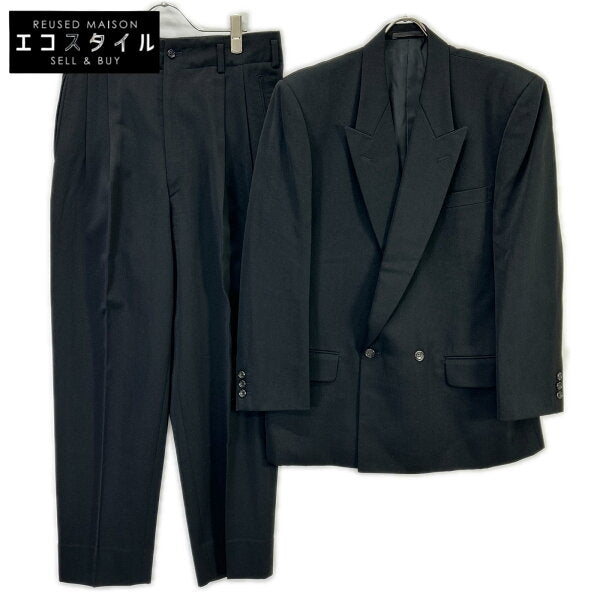 Vintage Commedesgarcons Double Breasted Suit Wool Japan | COMMEdesGARCONS HOMME AD1989 Tanaka Homme HJ-05017S Black Peak Lapel Double Suit Suit Setup S Black Men's [Used]