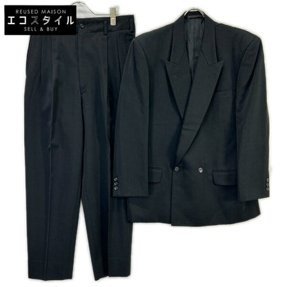 Vintage Commedesgarcons Double Breasted Suit Wool Japan | COMMEdesGARCONS HOMME AD1989 Tanaka Homme HJ-05017S Black Peak Lapel Double Suit Suit Setup S Black Men's [Used]