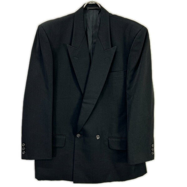 Vintage Commedesgarcons Double Breasted Suit Wool Japan | COMMEdesGARCONS HOMME AD1989 Tanaka Homme HJ-05017S Black Peak Lapel Double Suit Suit Setup S Black Men's [Used]