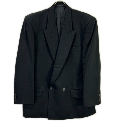 Vintage Commedesgarcons Double Breasted Suit Wool Japan | COMMEdesGARCONS HOMME AD1989 Tanaka Homme HJ-05017S Black Peak Lapel Double Suit Suit Setup S Black Men's [Used]