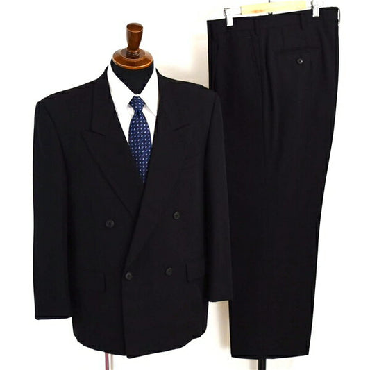Donato Vinci 4-button double suit S BB3 black one-tuck no adjuster black suit DV21 summer spring/summer thin 6XA090 [Free shipping] [Used] [Men's business] 202601