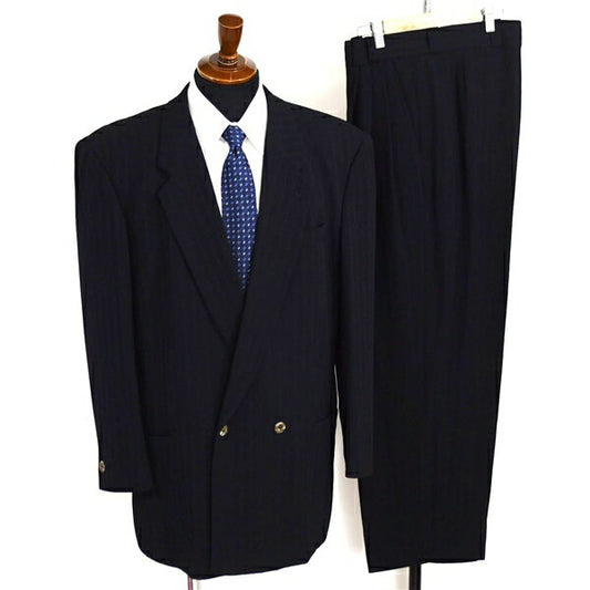 GIOVE GIUNOE 2 button double suit M YA6 black striped three tuck cuffs 3 buttons open opening 81B353 Summer clothing spring summer 6XB012 202601