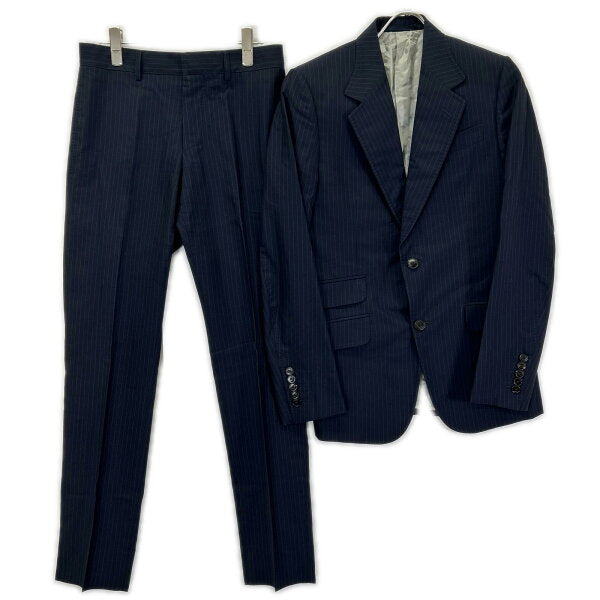 Vintage Gucci Double Breasted Suit Cotton Japan | GUCCI Gucci 406130 Z414A Black Pinstripe Bee Inner Double Pocket Suit Setup Suit Setup 44R Black Men's [Used]