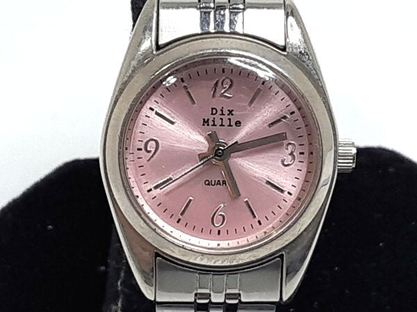 Japanese Vintage Watch | Dix Mille Women's Watch Pink Silver SS Bracelet Analog Quartz QZ Watch [Used] [Free Shipping] ht5493