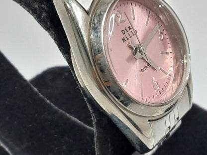 Japanese Vintage Watch | Dix Mille Women's Watch Pink Silver SS Bracelet Analog Quartz QZ Watch [Used] [Free Shipping] ht5493