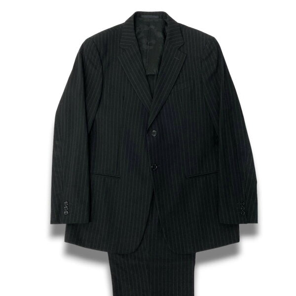 ARMANI COLLEZIONI Setup Suit Single Suit Unlined 2B Striped Pattern Men's Men's Clothing Business Formal Made in Italy 50 Black 100% Wool u02t Used