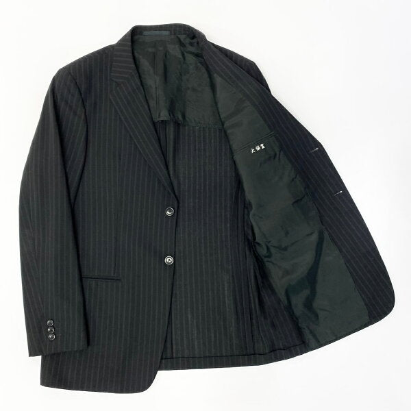 ARMANI COLLEZIONI Setup Suit Single Suit Unlined 2B Striped Pattern Men's Men's Clothing Business Formal Made in Italy 50 Black 100% Wool u02t Used