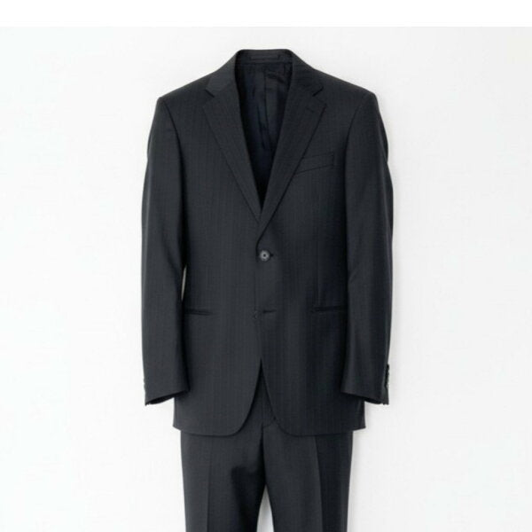 ARMANI COLLEZIONI T LINE Setup Suit Single Suit 2B Striped Pattern Men's Men's Clothing Business Formal Made in Italy 50 Black 100% Wool u02t Used