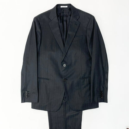 ARMANI COLLEZIONI T LINE Setup Suit Single Suit 2B Striped Pattern Men's Men's Clothing Business Formal Made in Italy 50 Black 100% Wool u02t Used