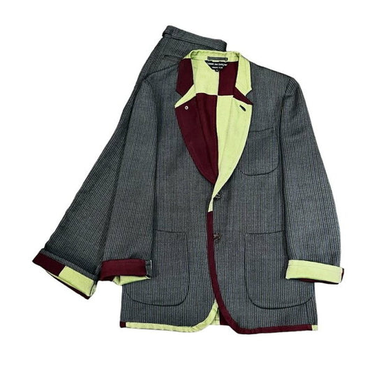 Vintage Comme Des Garcons Mens Double Breasted Suit Wool Japan