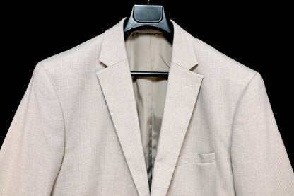 H&M H&M Suit Setup Single Jacket One Button Size 56 Slacks Double Tailored Size 54 Plaid Pattern Beige