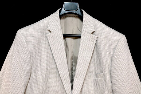 H&M H&M Suit Setup Single Jacket One Button Size 56 Slacks Double Tailored Size 54 Plaid Pattern Beige