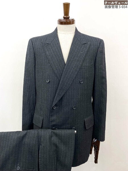 Vintage Good Double Breasted Suit Japan | Good condition [Brooks Brothers] Double 4-button striped suit autumn/winter fabric (men's) size A6 charcoal gray ★33MSB0611★ [Used]