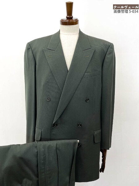 Vintage Good Double Breasted Suit Japan | Good condition [Ginza Scott] Super100'S Dormeuil fabric double 6 button suit (men's) size 56 equivalent Khaki woven pattern ◎35MSB0713◎ [Used]
