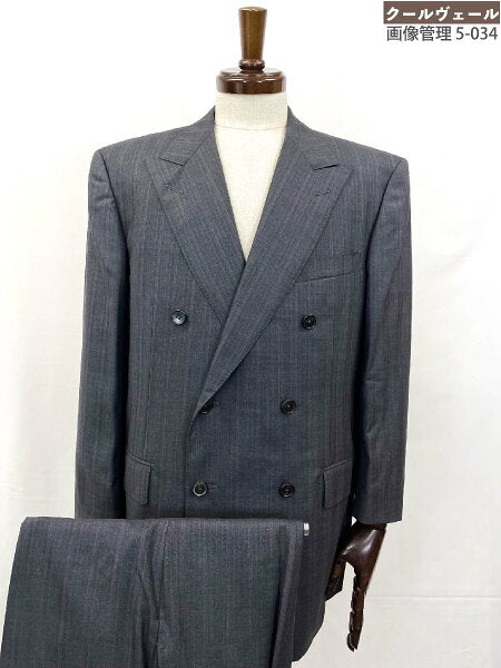 Vintage Zegna Double Breasted Suit Japan | Good condition [Ermenegildo Zegna] 2172RG 15MILMIL15 Double 6 button suit (men's) 50C gray striped pattern ◎35MSB0872◎ [Used]