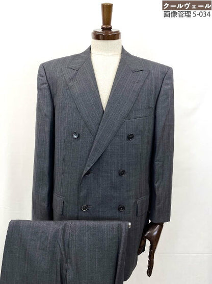 Vintage Zegna Double Breasted Suit Japan | Good condition [Ermenegildo Zegna] 2172RG 15MILMIL15 Double 6 button suit (men's) 50C gray striped pattern ◎35MSB0872◎ [Used]