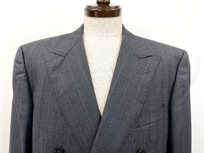 Vintage Zegna Double Breasted Suit Japan | Good condition [Ermenegildo Zegna] 2172RG 15MILMIL15 Double 6 button suit (men's) 50C gray striped pattern ◎35MSB0872◎ [Used]