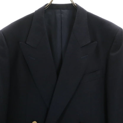 Used Burberrys 90s Made in Japan Old Double Suit Top and Bottom Setup BE6/94 Navy Men's