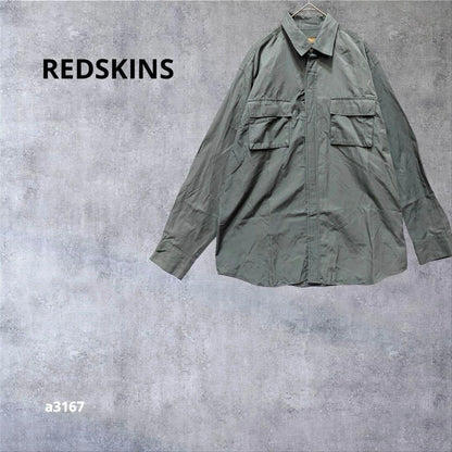 [Redskins] Long sleeve shirt military casual sage green M
