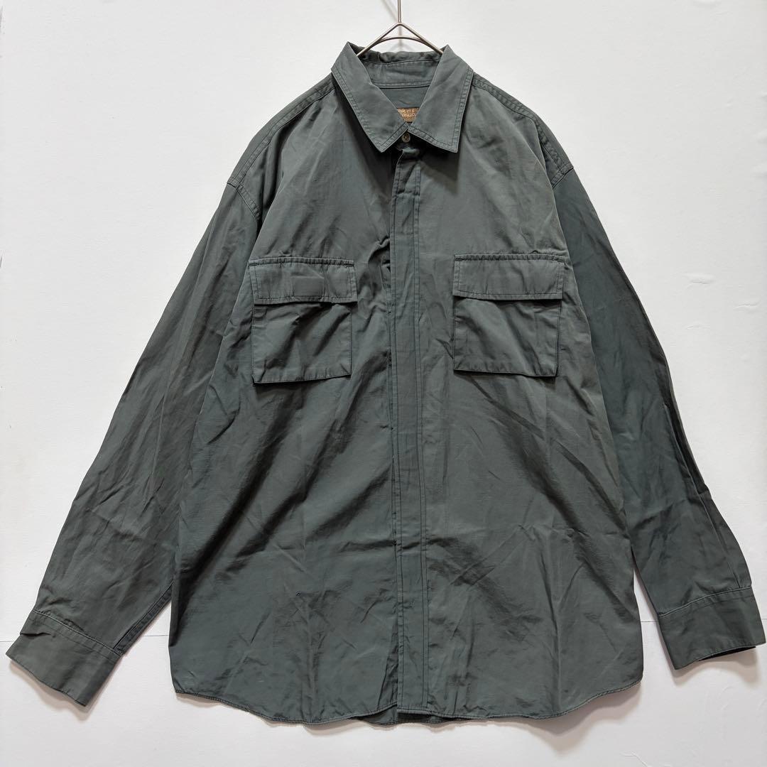 [Redskins] Long sleeve shirt military casual sage green M