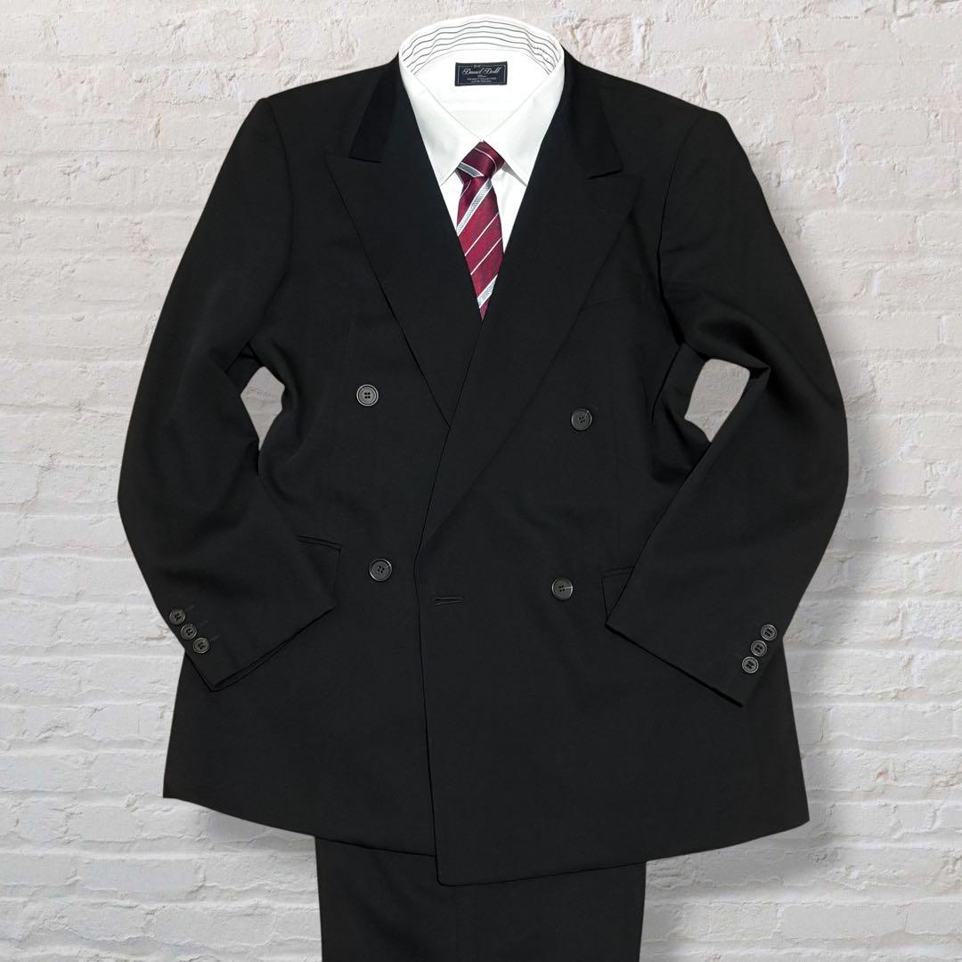 Good condition K.T pour homme double suit black formal AB7 equivalent