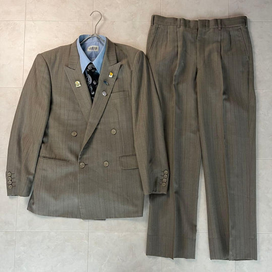 90's Luxury 5 Piece Set Dunhill Double Suit Setup Gray
