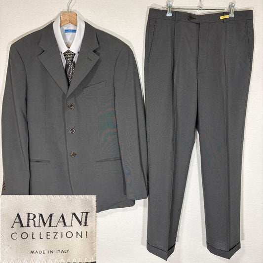 Spring/Summer/Autumn Armani Rezzoni Suit Gray 50R Made in Italy Striped