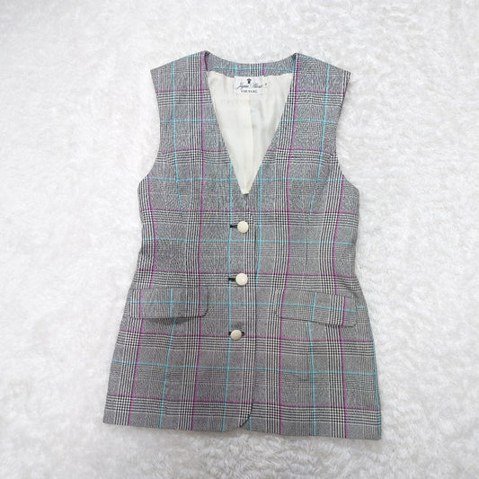 Fujin Plaza Silk Check Vest Gilet Showa