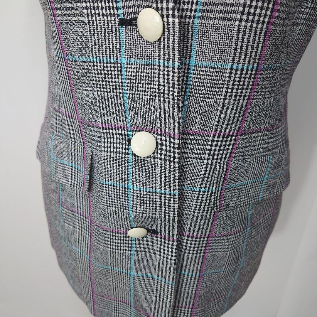 [Good Condition] Fujin Plaza Silk Check Vest Gilet Showa