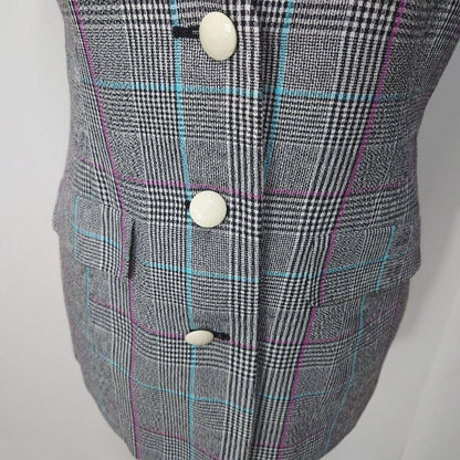 [Good Condition] Fujin Plaza Silk Check Vest Gilet Showa
