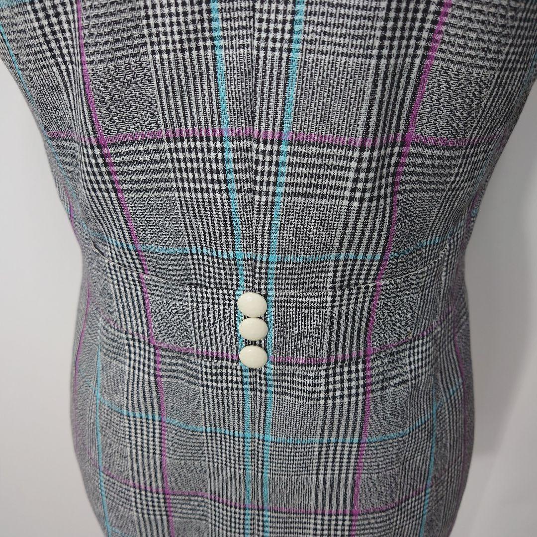 [Good Condition] Fujin Plaza Silk Check Vest Gilet Showa